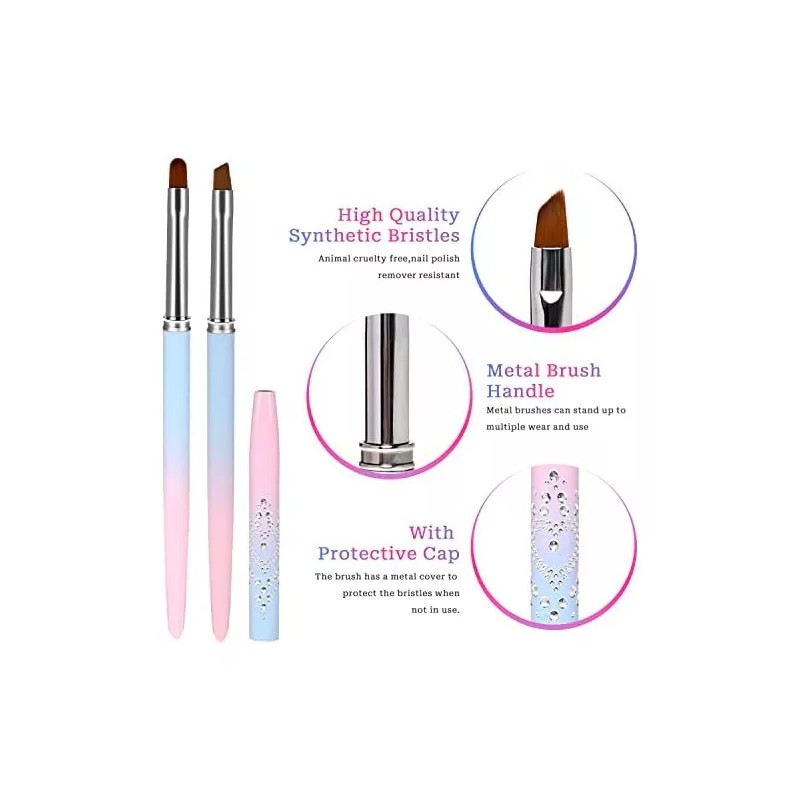 Sliverdew Nail Art Clean Up Brush, 2 Cepillos De Limpieza