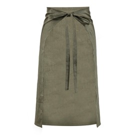 Amazhiyu Linen Apron with pockets, Linen Apron for Men and Women, Casual Solid Adjustable Unisex Apron, for Cleaning/Crafting/Gardening/Barbeque/Pottery/Baking Cross, Green