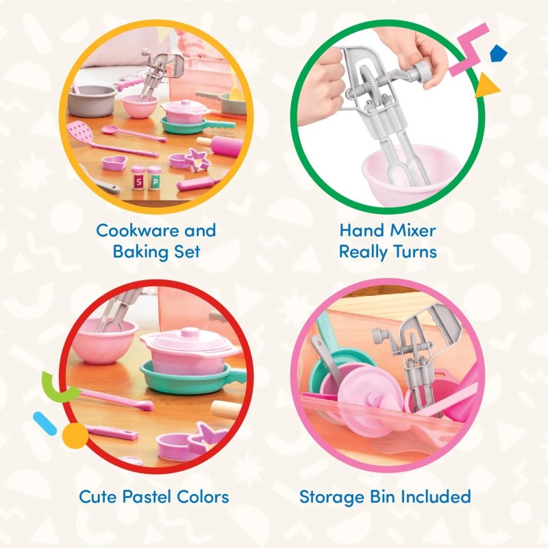Battat 21 Piece Multicolor Pretend Play Cooking Set for Kids