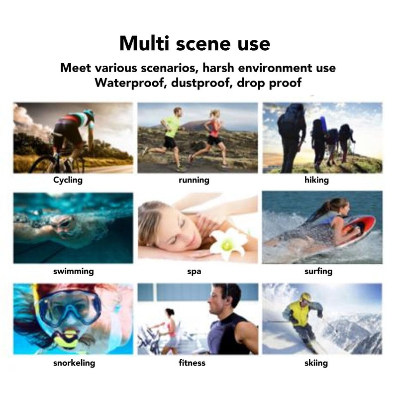Depisuta Bone Conduction Headphones, IP68 Waterproof MP3 Swimming Headphones, Underwater