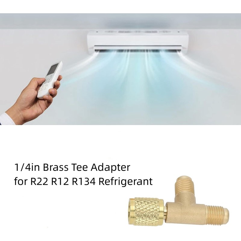 Quick Coupler Tee Adapter, SAE Flare Brass 1/4 in Valves