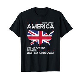 British American Patriot USA Grown United Kingdom UK US Flag T-Shirt