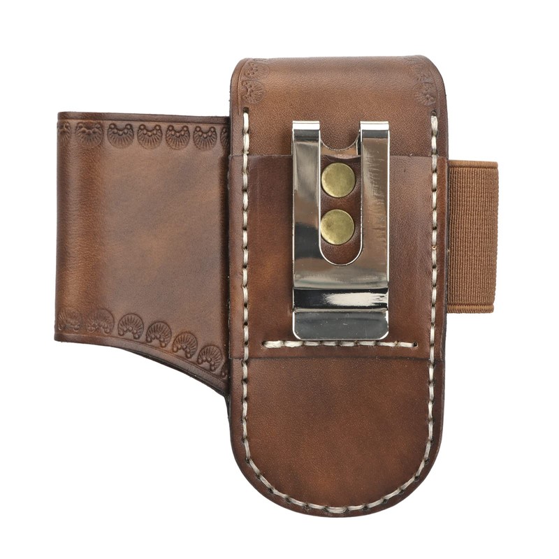 TOURBON Men Leather EDC Organizer Sheath Handmade Tactical Multitool Pouch