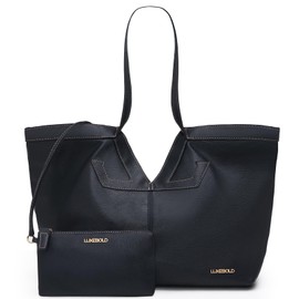 LuxeBold Oversize Tote Bag for Women Shoulder Purses and Handbags Hobo Bag Weekender Handbag Large Shoulder Purse with Wallet LXB-015-BK