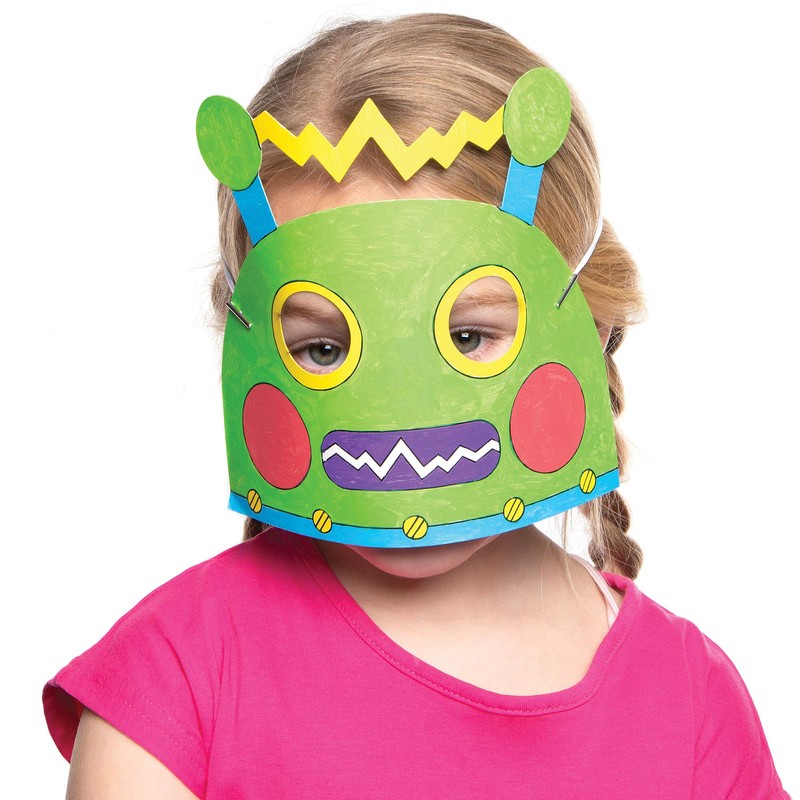 Baker Ross Robot Colouring Masks for Kids Craft Projects (Pack