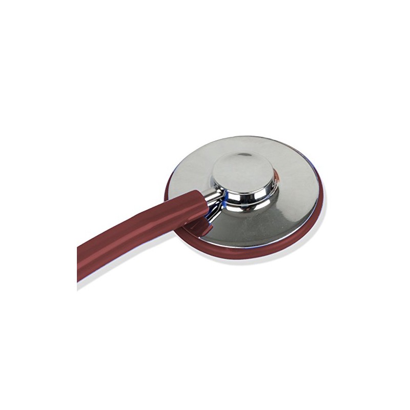GIMA Wan Single Head Stethoscope, Burgundy, Lightly Chrome Plated Nurse