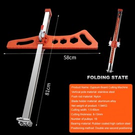 Muscovite Heavy Duty Drywall Cutting Tool, 1.5 to 60cm Foldable Sheetrock Cutter, Suitable for Gypsum Boards with Thicknesses of 1/4 "&3/8"&1/2 "