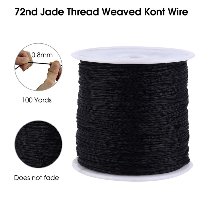 Cikonielf Braided Nylon Cord, 0.8mm x 100M Chinese Knot Cord