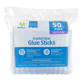 Adtech 220-14ZIP50 - Barras de pegamento de tamaño completo para manualidades, álbumes de recortes y más, Longitud: 10,16 cm, Diámetro: 1,1 cm, 50 piezas