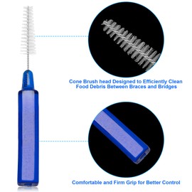 Interdental Brushes - Advanced Brush for Braces, Oral Teeth Cleaning, Dental Disposable Soft Flossing Brushpicks Removes Plaque, Tapered Head Reach Both Small Tight Gaps and Wide Spaces (100 Pcs)