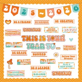 Classroom Bulletin Board Decorations, This is Your Year to Bulletin Board Sets, Growth Mindset Positive Affirmations Wall Decor for Teacher Groovy Welcome Back to School Classroom Door Wall Decors