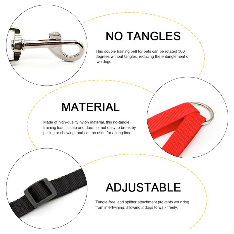 2 Pcs Double Pet Trainer Lead Double Dog Distributor Lead