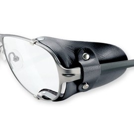 Side protection made of leather in black
