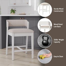 Hillsdale Furniture Dresden Wood Counter Height Stool, White