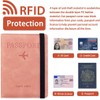 LELYFIT Passport Book Holder Cover Case with Elastic Strap,PU Leather
