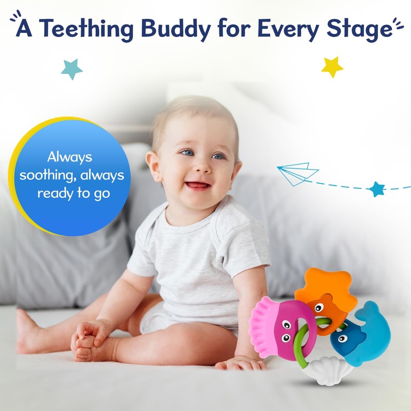 Chicco Baby Senses Sea Creatures Teether rattles (Multicolour, Any gender)