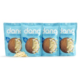 DANG Keto Toasted Coconut Chips | Lightly Salted Unsweetened | 4 Pack | Keto Certified, Vegan, Gluten Free, Paleo Friendly, Non Gmo, Healthy Snacks Made With Whole Foods | 3.17 Oz Resealable Bags