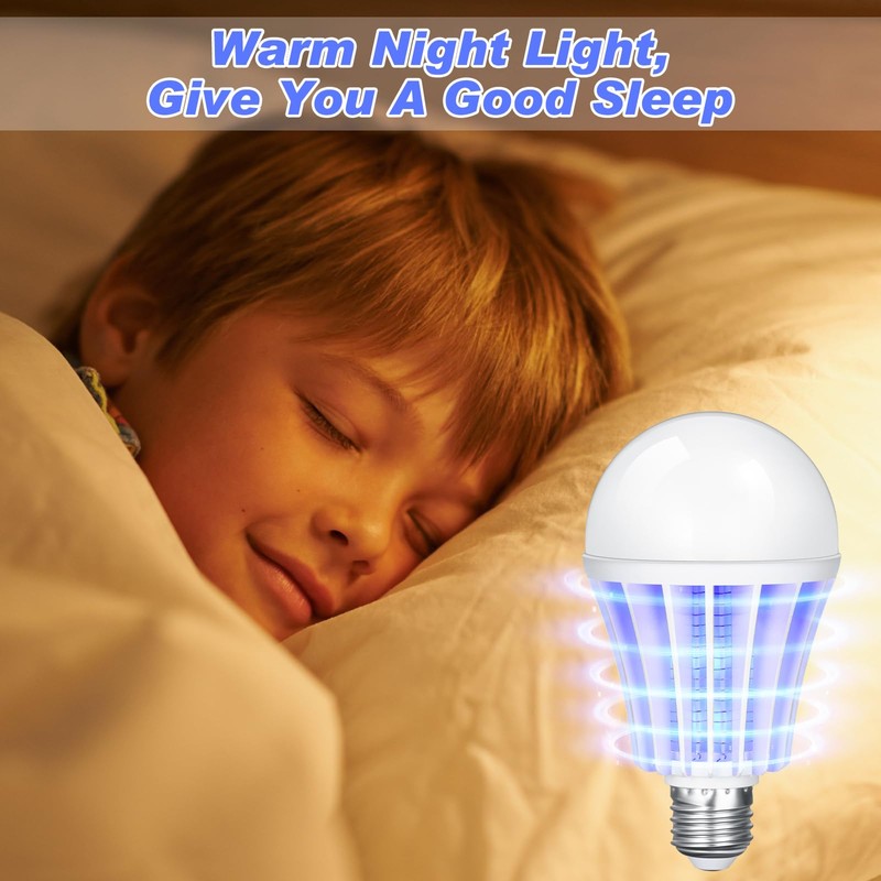 Qualirey Bug Zapper Light Bulb Bulk 2 in 1 Electronic