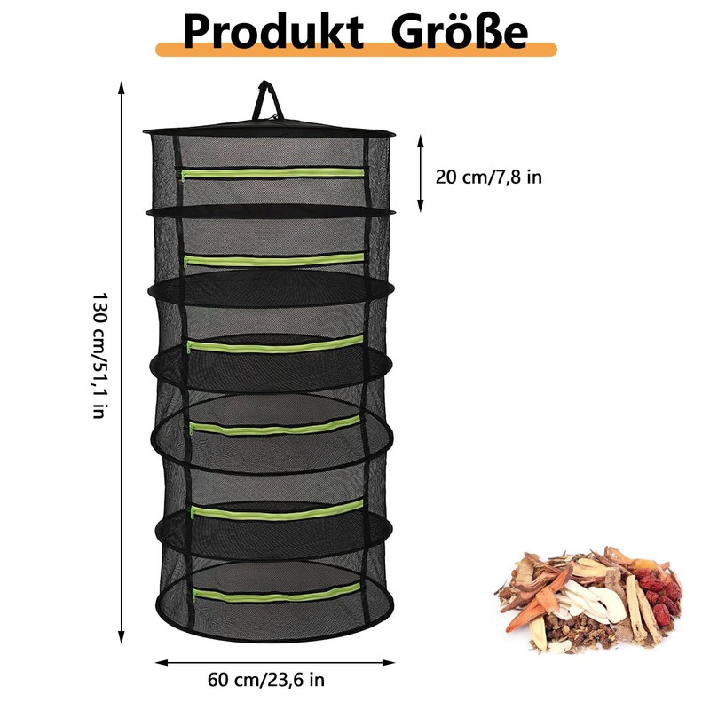 GOIEHIR Drying Net Herbs, 6-Layer Herb Dryer Hanging, with Hooks