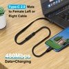 YINGAYOU Flat USB C Extension Cable 90 Degree USB C