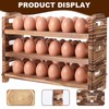 Egg Holder Countertop, 3-Tire Solid Wooden Egg Holder, Stackable Egg