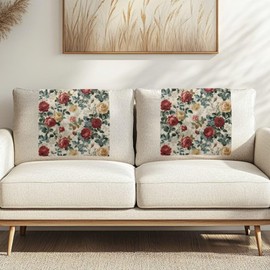 LVEWYB Vintage Flower Headrest Cover for Recliner Chair Head Rest Protector for Rv Recliner Couch Back Cover Office Headrest Cover Dustproof Home Sofa Cover Headrest