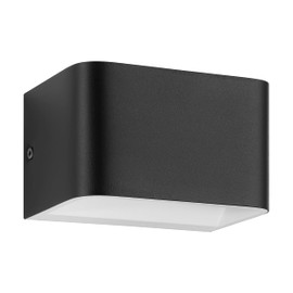 EGLO LED Wandleuchte Sania 4, Up und Down Leuchte, Wandlampe aus Aluminium in Schwarz und Weiß, Wandspot für Flur und Wohnzimmer, warmweiß, 13 x 8 cm