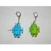 Pair Android Robot Style Keychain Blue LED Eyes Cool Sound