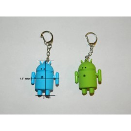 Pair Android Robot Style Keychain Blue LED Eyes Cool Sound Effects Green Blue