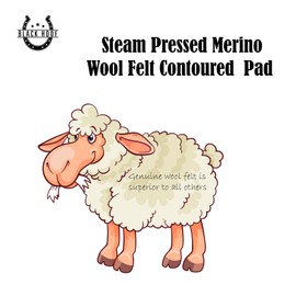 BLACK HOOF Steam Pressed Merino Wool Felt Contoured Pad with Heavy Saddle Grade 100% Woolen Fleece Bottom 1 Inch Thick