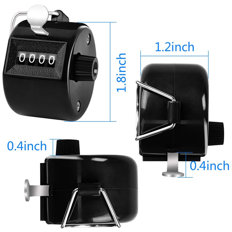 FEBSNOW 2 Pack Hand Tally Counter 4 Digital Click Counter
