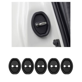5pcs Car Door Lock Cover Fit New Outlander HPEV OUTLANDER_PHEV GN0W GN R3.12~ Door Striker Cover Protector Anti Rust Shock Absorbing Noise Reduction Black