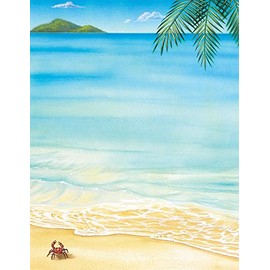 Great Papers! Tropical Beach - Membrete apto para impresora, 8.5 x 11 pulgadas, paquete de 80 hojas (2014233)