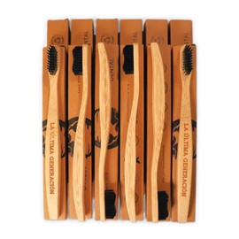 Cepillos Dentales de Bambú Biodegradables, Cerdas Suaves, 12 Unidades, Mango Ergonómico, BPA-FREE