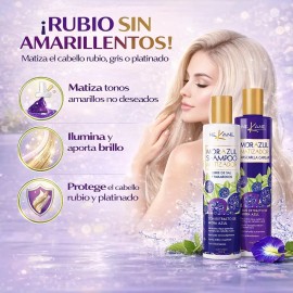 Shampoo Mora Azul + Mascarilla Matiza Rubios Canas Nekane ®