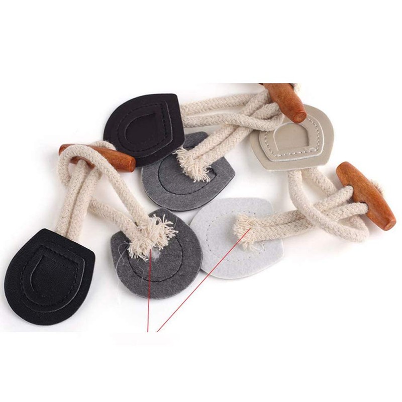 ccHuDE 6 Sets Sew-On Toggle Closure with Wooden Horn Button