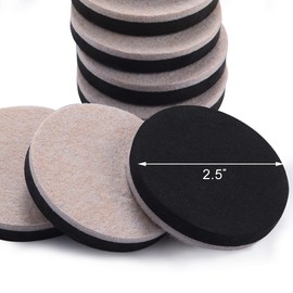 24 PCS 2.5" Felt Furniture Movers Sliders for Hardwood Floors, Reusable Felt Furniture Moving Pads, Sliders for Moving Heavy Sofa Couch Fridge, Furniture Glides Easily and Quickly (Beige, Round)