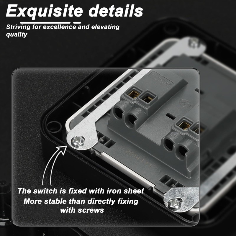 SPORWAY Surface-Mounted Switch, Waterproof, Wet Room Switch, Surface-Mounted, IP66 Waterproof