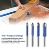 4Pcs Flush Trim Bit Set 6mm Shank Top Double Bearings