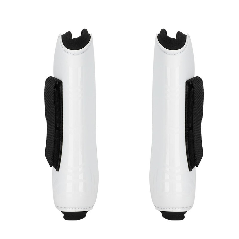 4PCS White PU Shell Horse Front Back Leg Guard Boot