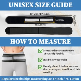 Granvoo Pelvic Belt, Hip Bandage, Hip Belt for Men and Women - Sciatica Bandage, Belt for Hip Pain, Sacroiliac Belt, Sacroiliac Belt, Sacroiliac Belt, Breathable, Non-Slip