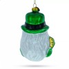 BESTPYSANKY Irish Santa Leprechaun Glass Christmas Ornament