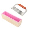 Wooden Loaf Soap Cutter Mold with 1 Pc Silicone Mold