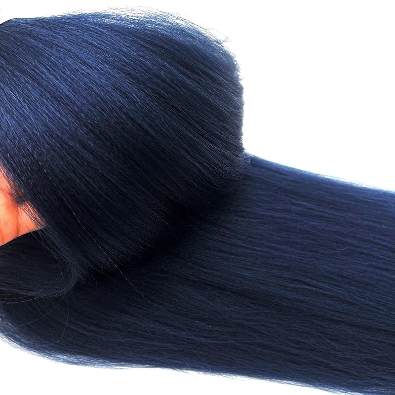 Dark Blue Braiding Hair Pre Stretched With Blue Boho Deep