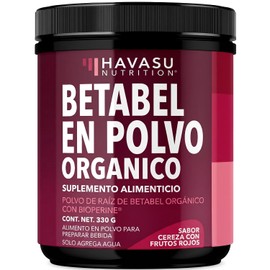 Betabel en Polvo Orgánico, Remolacha (Beetroot) con Vitamina B12 y Cordyceps | Suplemento de Óxido Nítrico Natural para Energía y Rendimiento Deportivo | Sabor Cereza y Frutas del Bosque | 30 Porciones