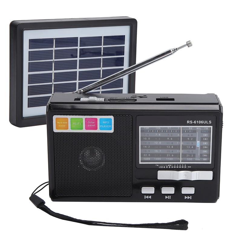 Solar Charging Radio Portable Radio with Emergency LED Flashlight Support