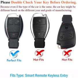 SANRILY Fit for Mercedes Key Fob Cover, Special Soft TPU Key Case Cover Protector Compatible with Benz C E S M CLS CLK G Class Keyless Smart Key Fob Pink