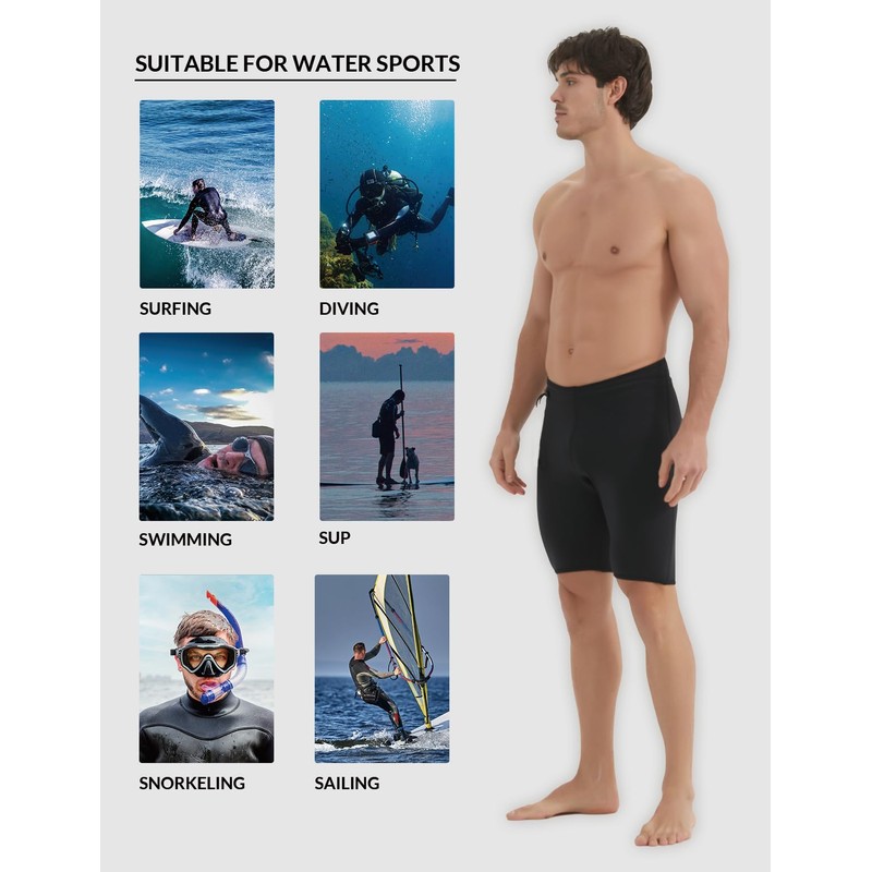 Lemorecn Wetsuits Pants Shorts 3mm Neoprene Canoeing Swimming Pants(UK1035-2XL)