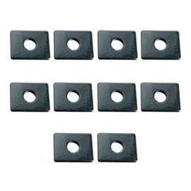 Set of 10 Clamping Discs with Hole for Double Rod Mat Fence, Anthracite (RAL 7016), Made of Powder-Coated Steel, 26 x 31 mm, Clamping Plates for Mesh Mats