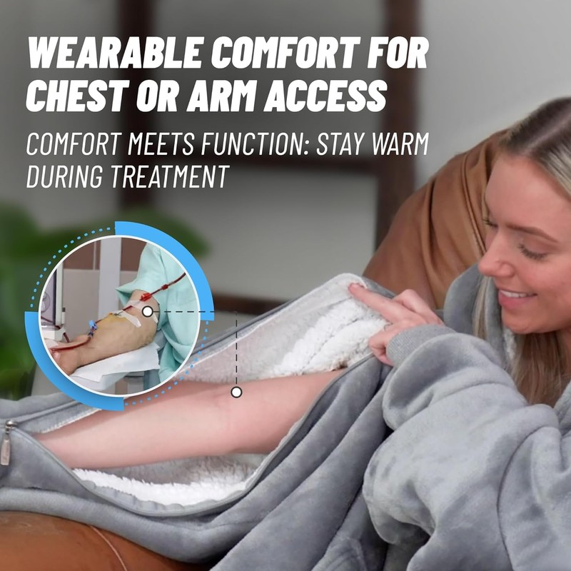Dialysis Clothing Dialysis Sweatshirts with Arm Zipper | Oversized Wearable